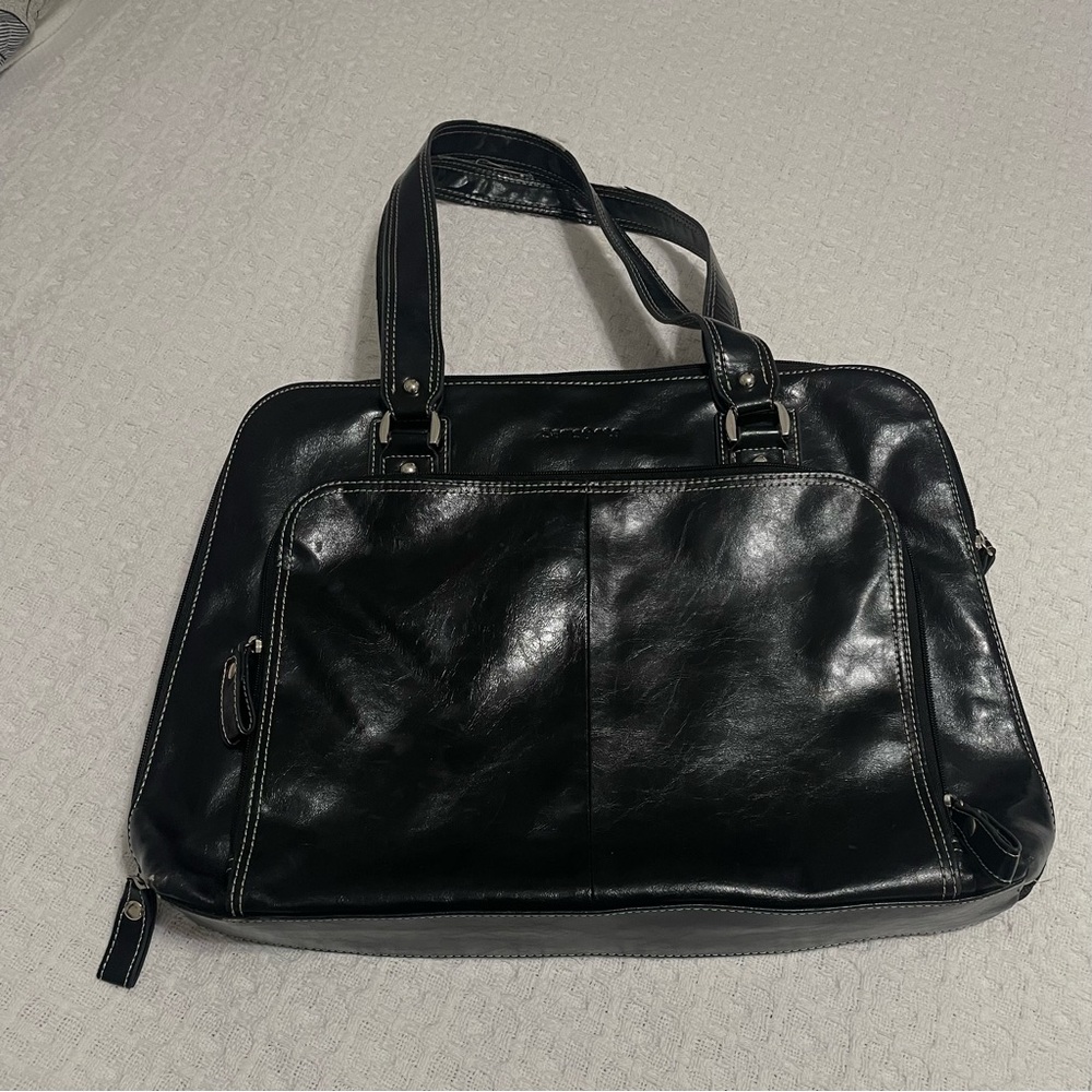 Samsonite Black‎ Leather Laptop Briefcase Tote